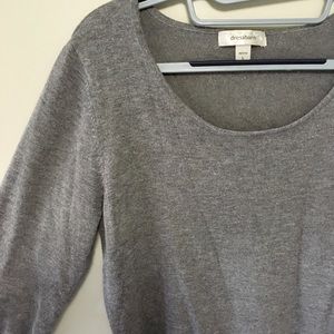 Dress Barn Charcoal Gray 3/4 Sleeve Sweater, Large